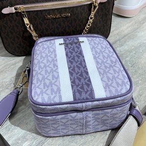 Michael Kors Jet Set Travel Medium NS Logo Stripe Crossbody Bag